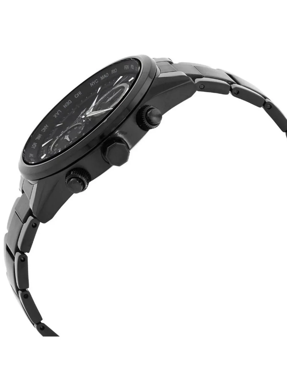 NWT Citizen Perpetual Alarm World Time Chronograph GMT Black Dial Men's Watch